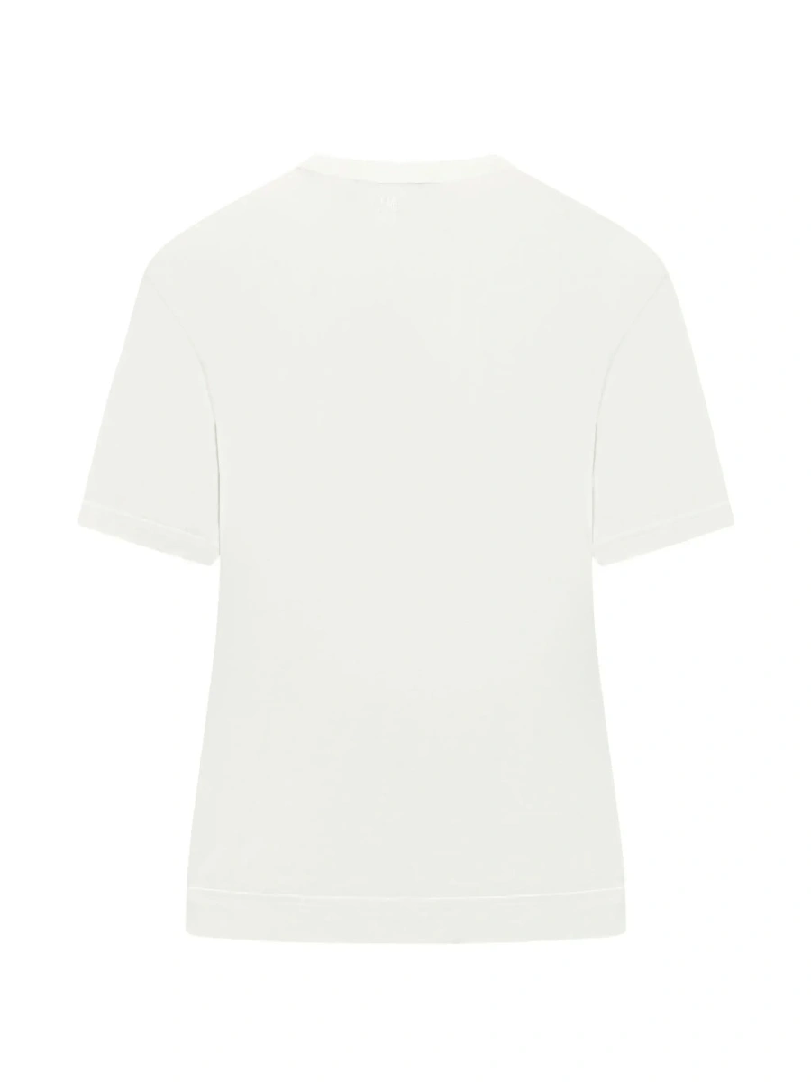 Tricou White T-Shirt with AMI de Coeur Patch in Cotton Woman - Img 4