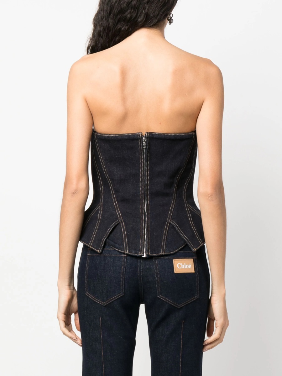 Vesta Alexander McQueen albastra din bumbac si elastan - Img 4