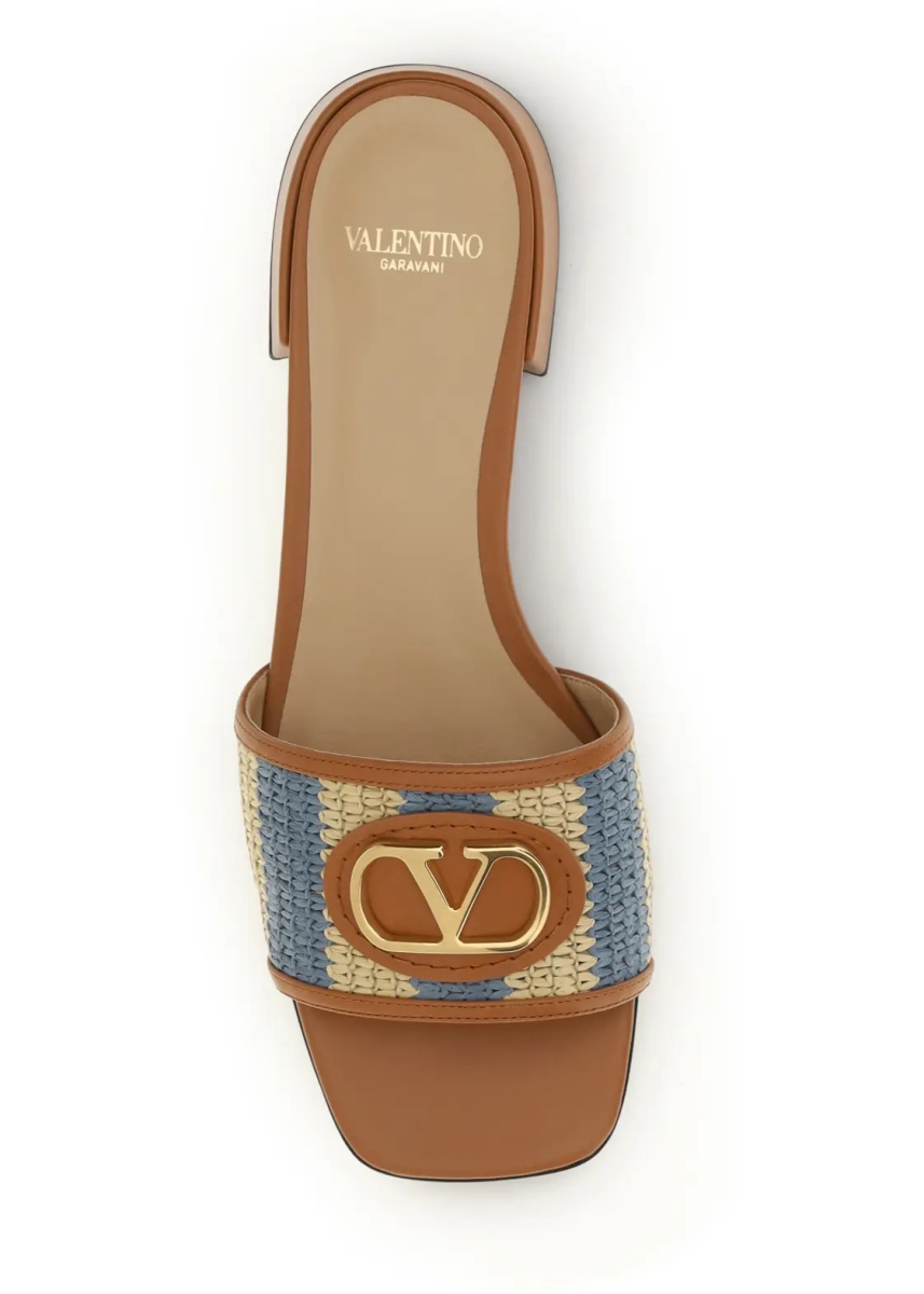 VLogo Signature raffia slide Sandals - Img 4