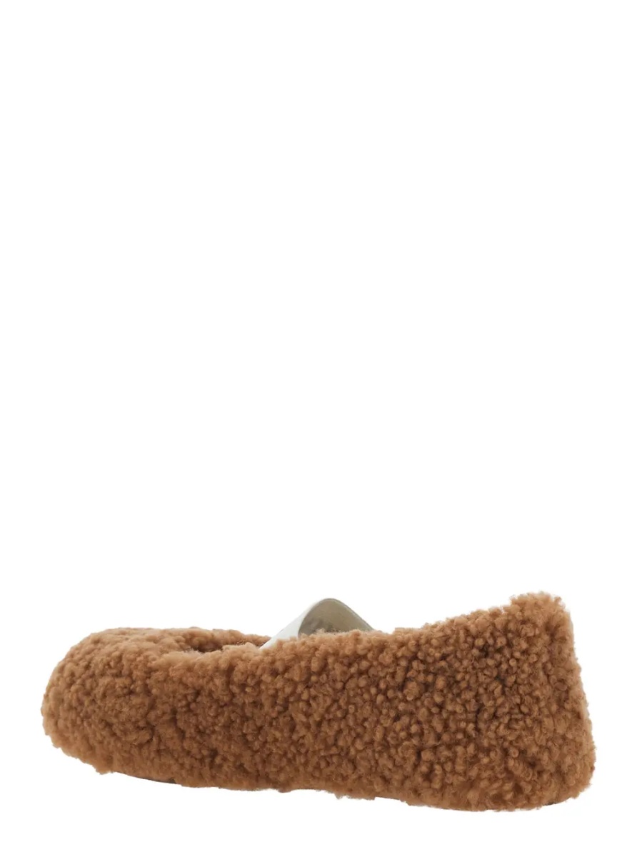 Balerini Ballet shoes with shearling details and brown rubber sole woman - Img 3