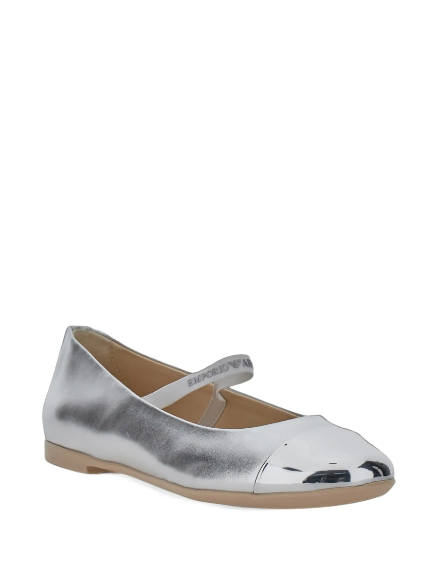 Balerini EMPORIO ARMANI KIDS gri din piele - Img 8