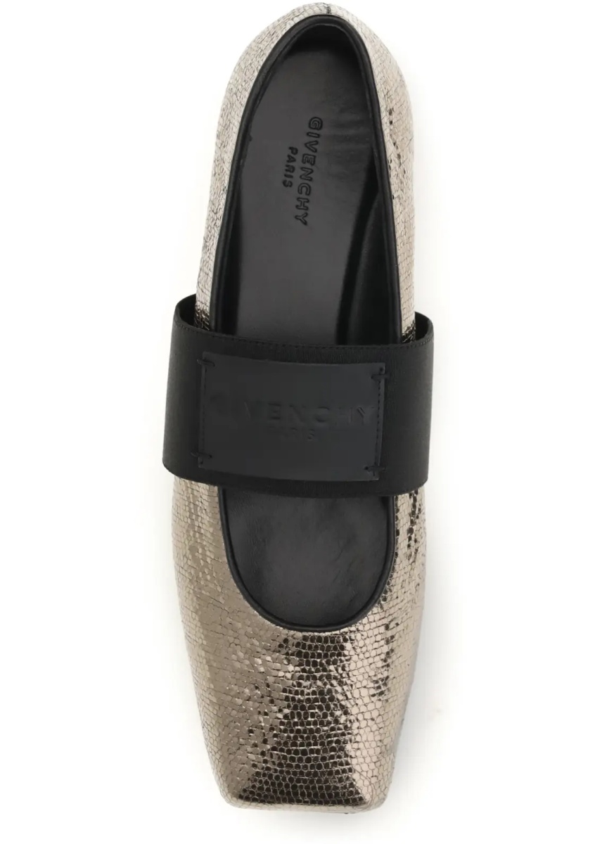 Balerini Sliced Square Ballerinas in textured leather - Img 4