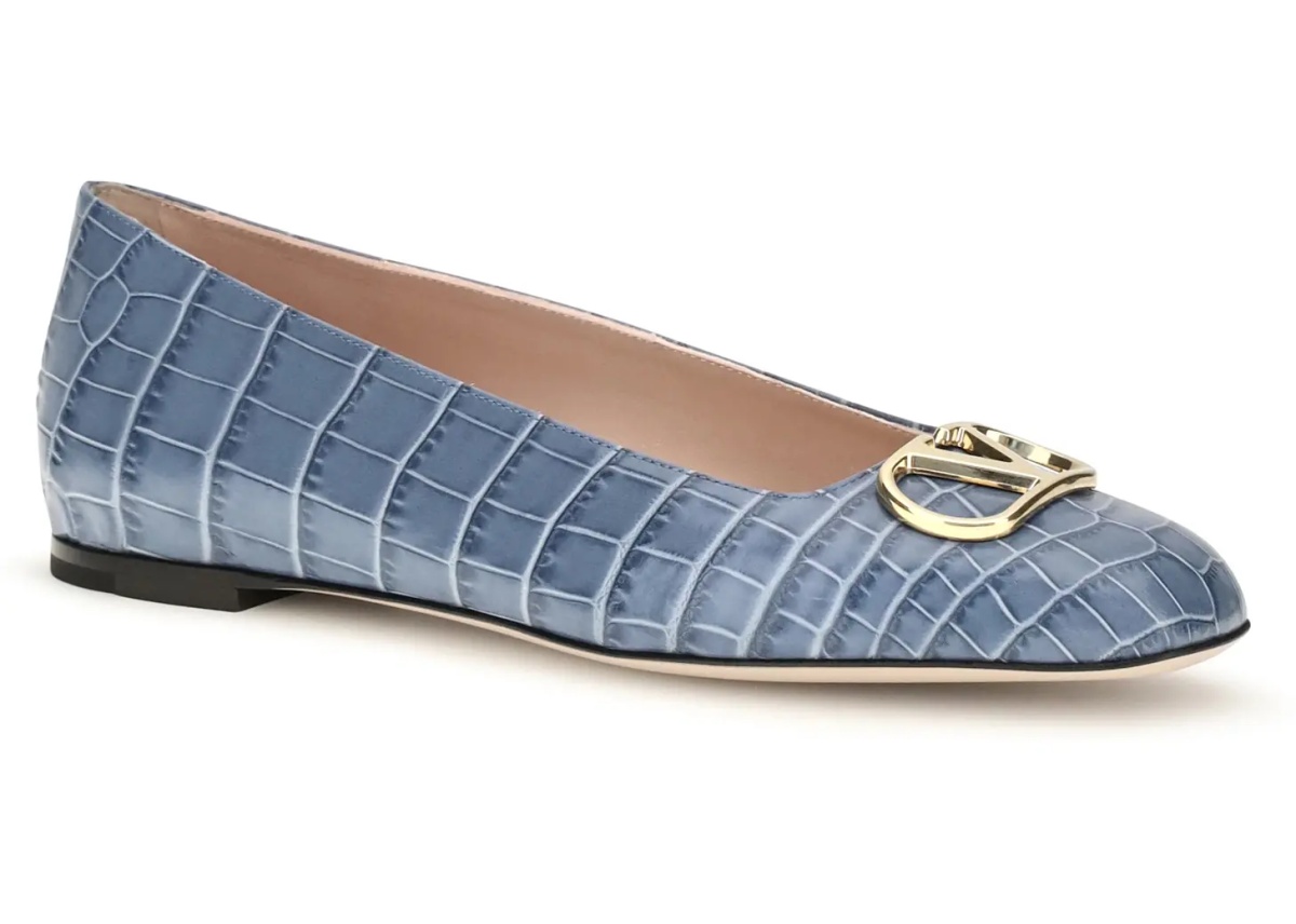 Balerini VLogo Signature croc-effect Ballerinas - Img 2