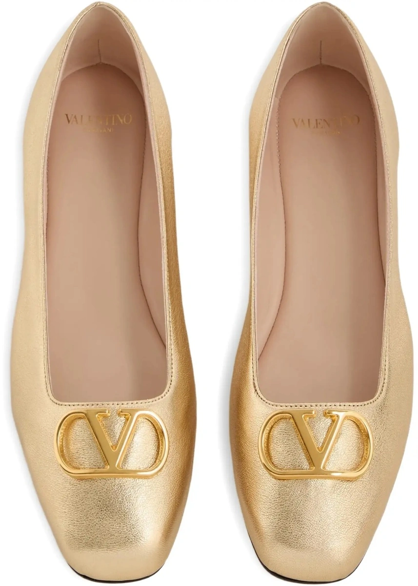Balerini VLogo Signature laminated nappa Ballerinas - Img 7
