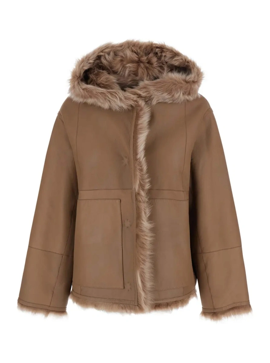 Blanuri Shearling with shirt collar and zip closure in Brown for Women - Img 4