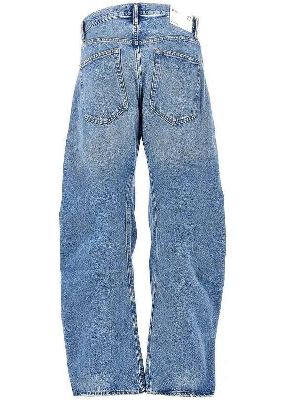 Blugi AGOLDE albastri din bumbac si denim 'Spiral' - Img 3