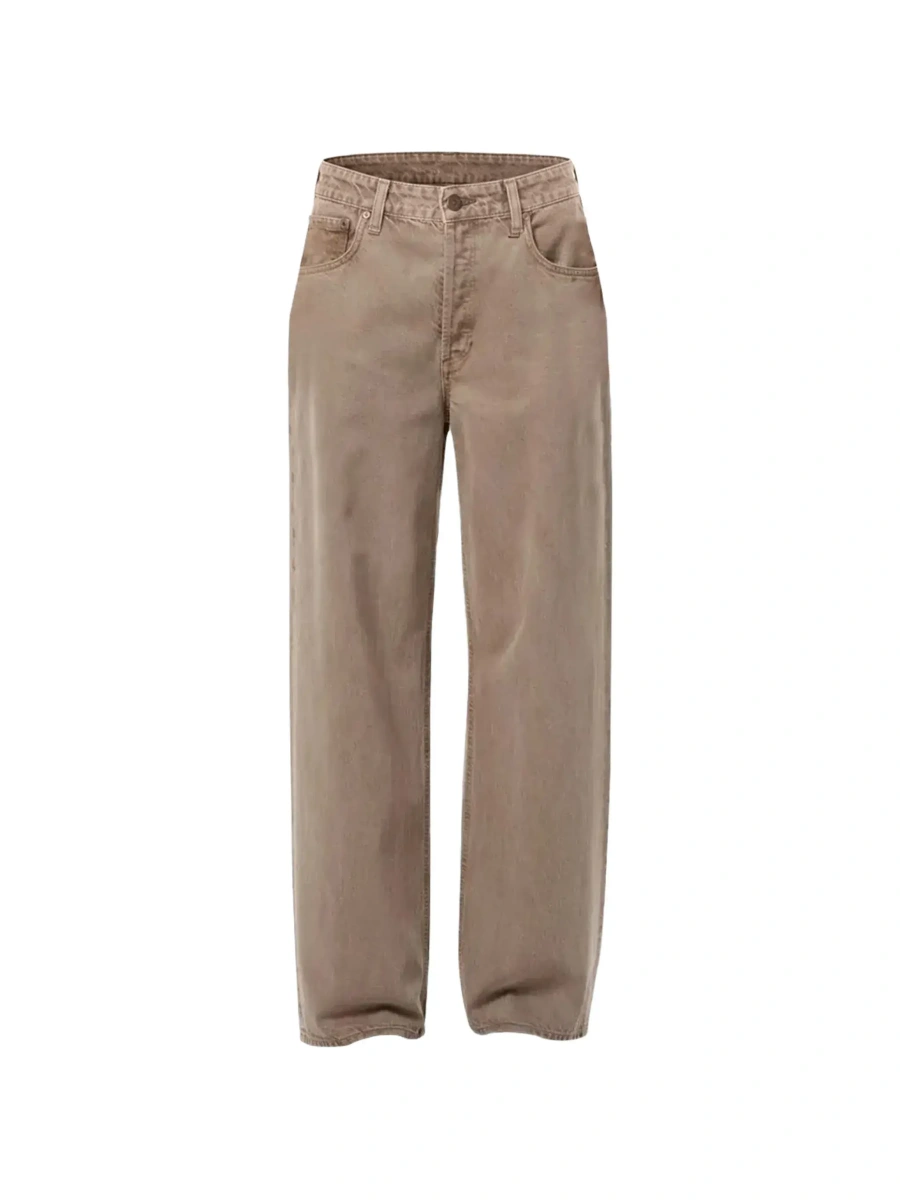 Blugi AGOLDE maro din bumbac 'LOW SLUNG BAGGY' - Img 4