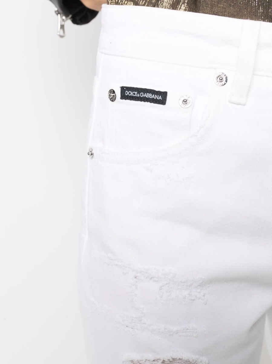 Blugi boyfriend Dolce &amp; Gabbana albi - Img 5
