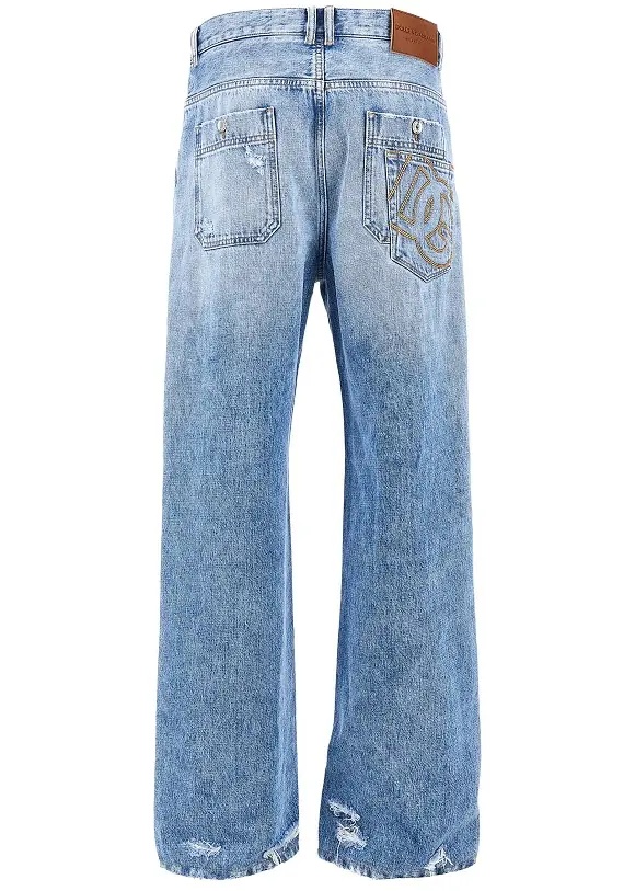Blugi Distressed denim Over pants - Img 3