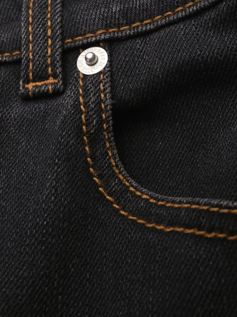 Blugi drepti Alexander McQueen negri din spandex/elastan si bumbac - Img 5
