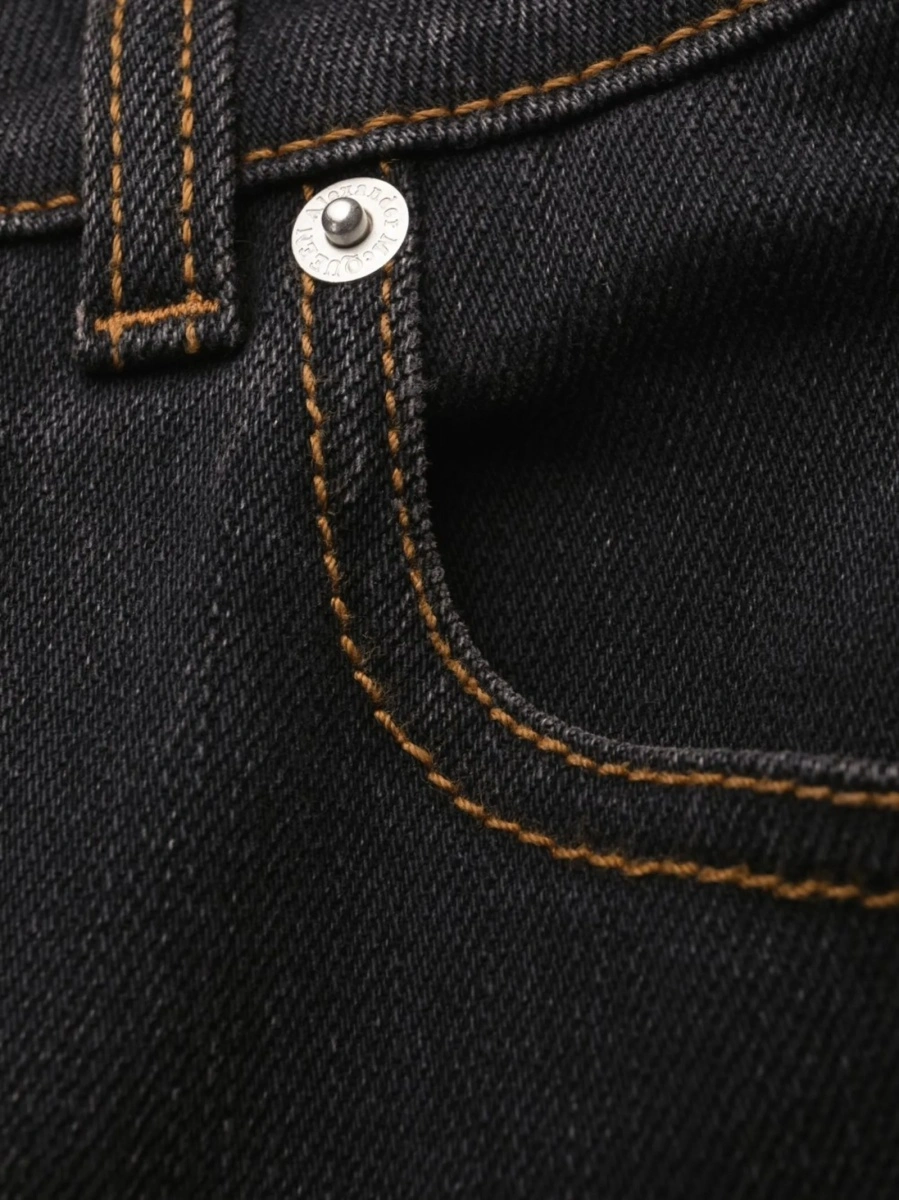 Blugi drepti Alexander McQueen negri din spandex/elastan si bumbac - Img 5