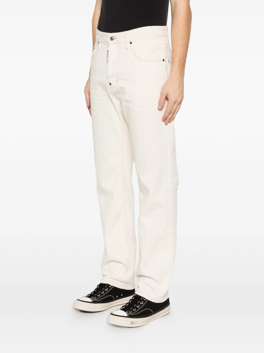 Blugi drepti DSQUARED2 albastri din spandex/elastan si polyester - Img 3