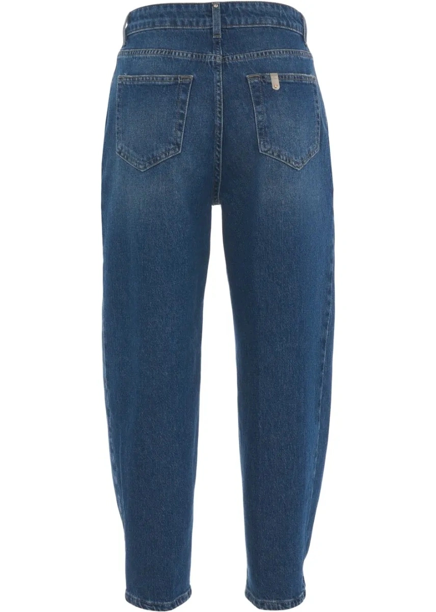 Blugi drepti Liu Jo Blue Denim albastri din bumbac - Img 4