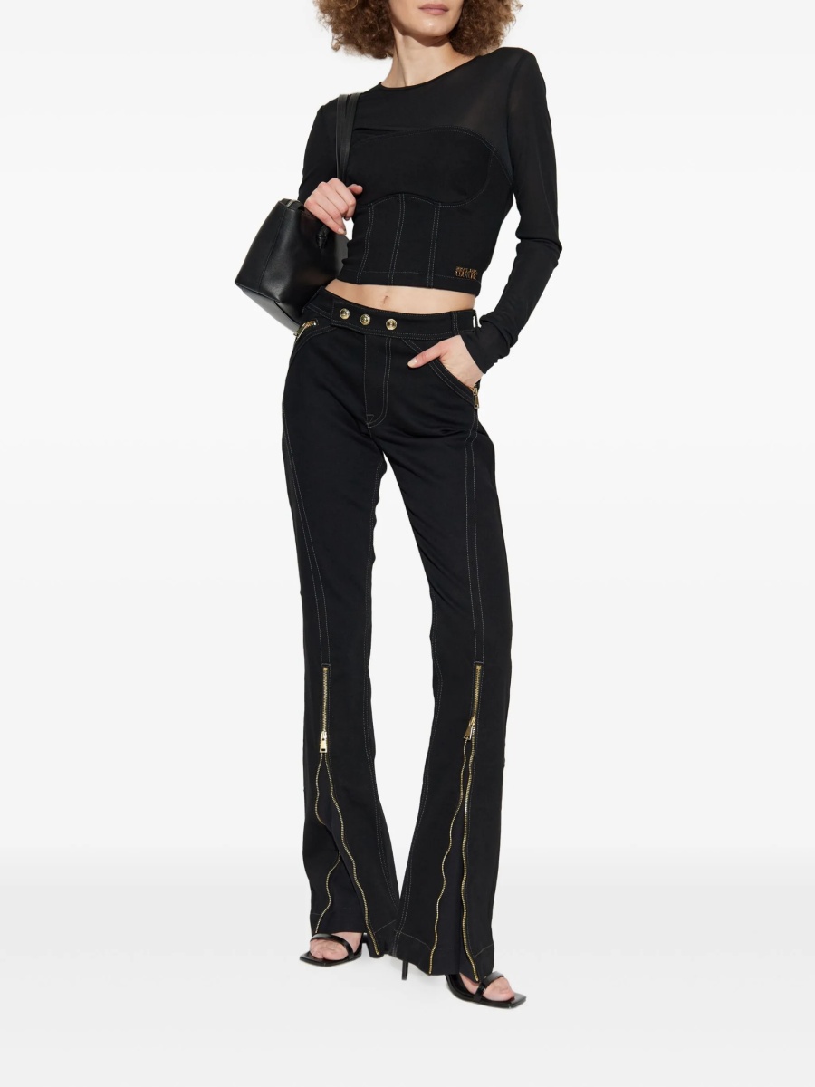 Blugi drepti Versace Jeans Couture negri - Img 2