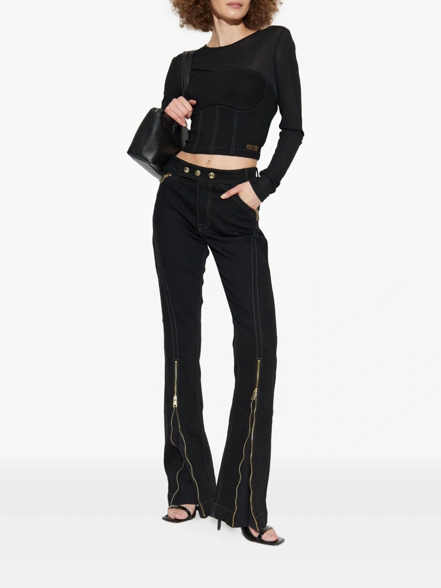 Blugi drepti Versace Jeans Couture negri - Img 2