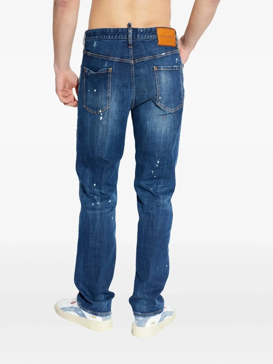 Blugi DSQUARED2 albastri din denim '643' - Img 6