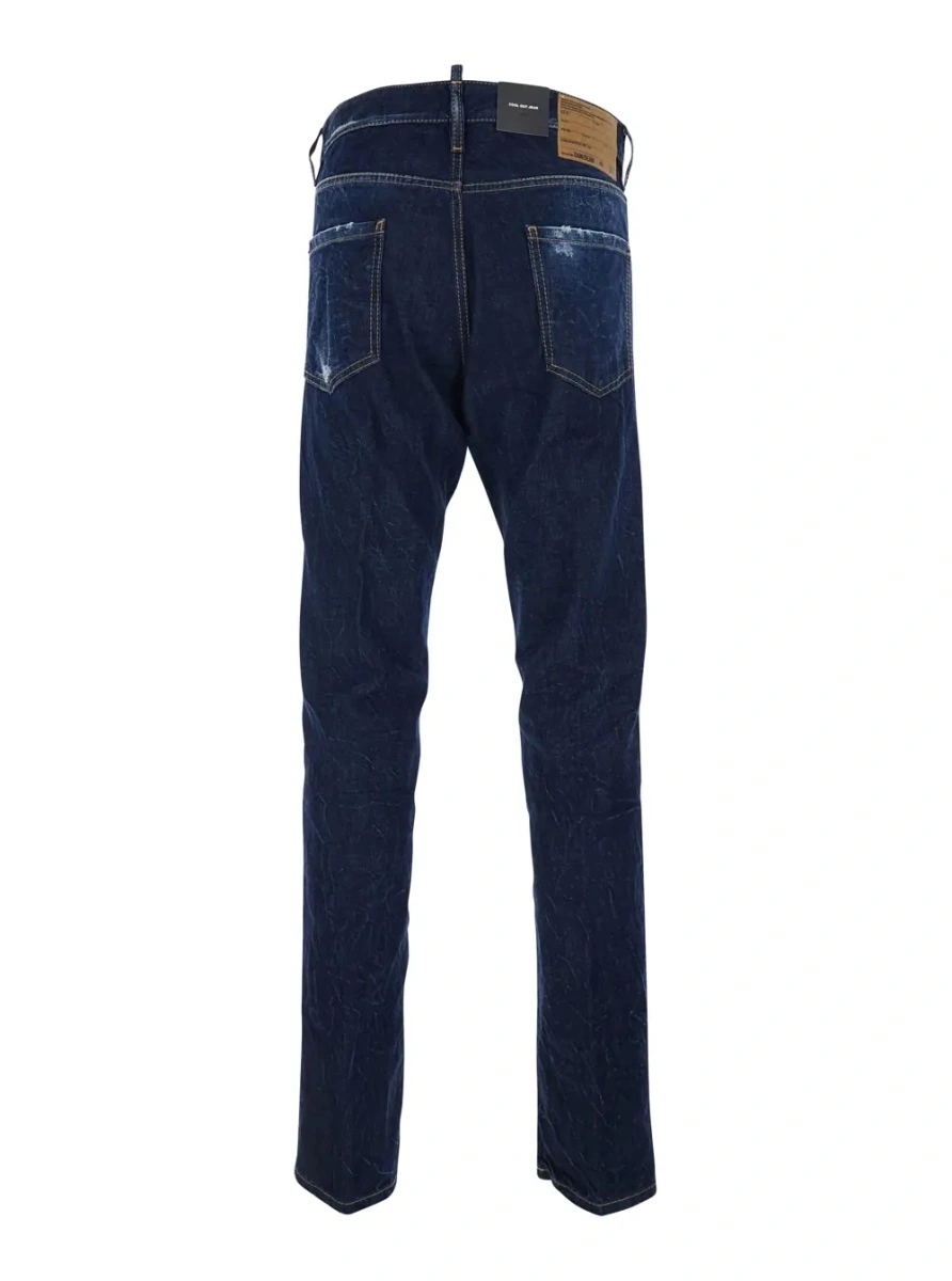 Blugi DSQUARED2 albastri din denim 'Cool Guy' - Img 2