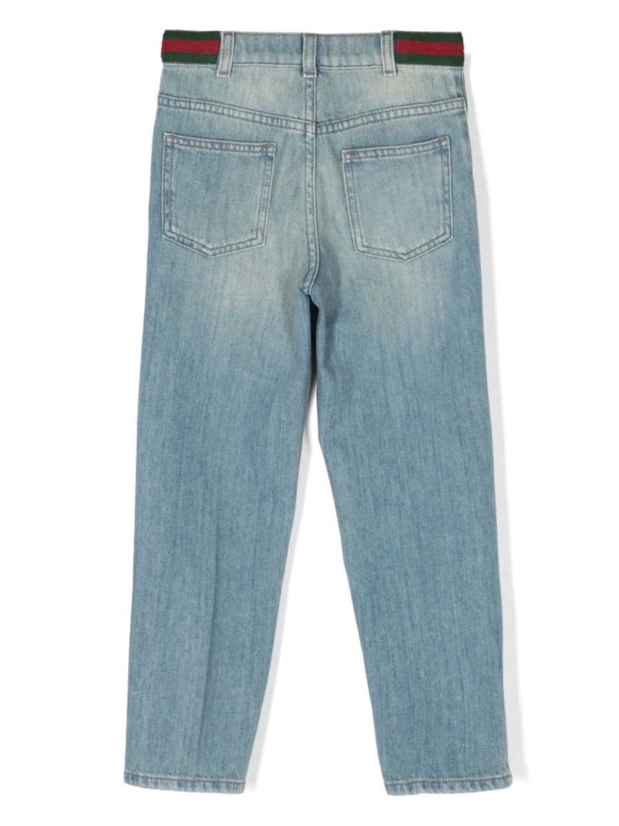 Blugi Gucci albastri din bumbac si polyester - Img 2