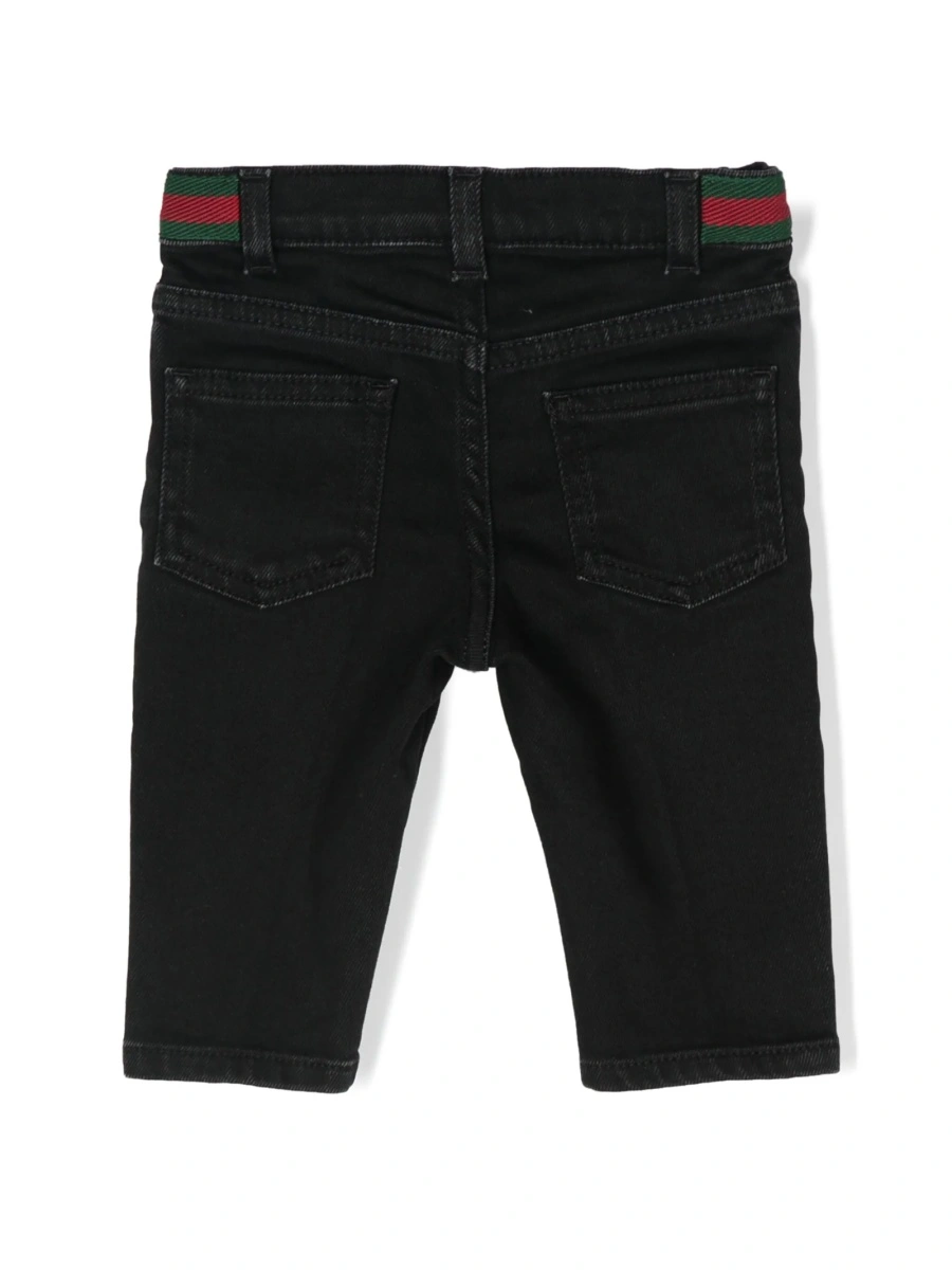 Blugi Gucci negri din bumbac si spandex/elastan - Img 2