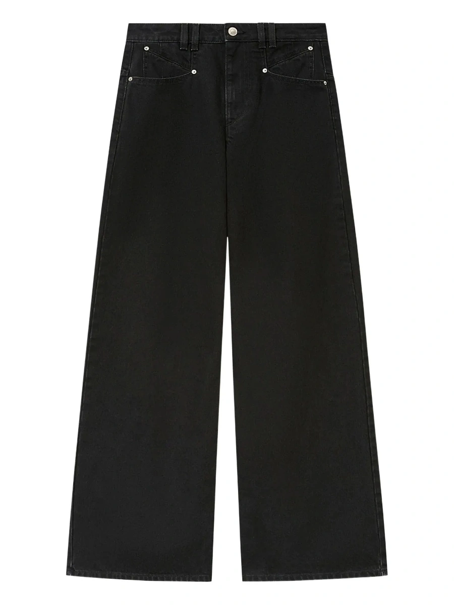 Blugi Isabel Marant negri din denim - Img 8