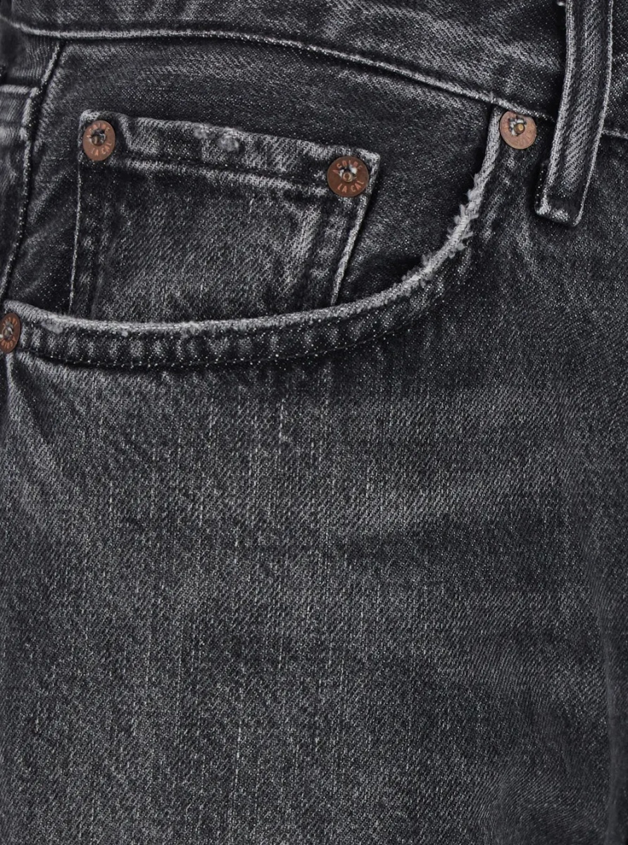 Blugi Jean LANA with pockets and frayed hems 100% Cotton Gray women - Img 2