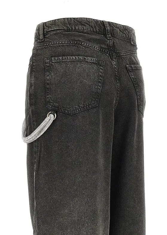 Blugi Loose Fit jeans with strass cord - Img 4