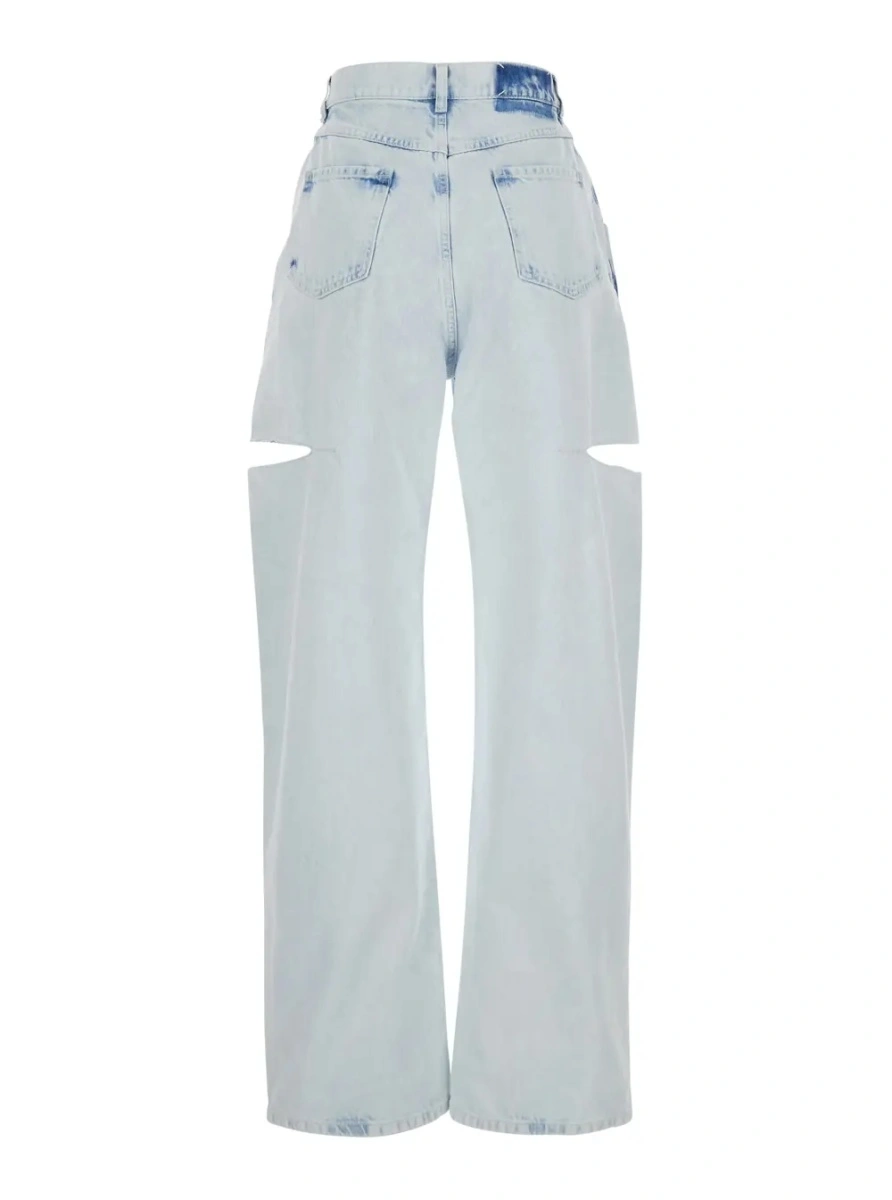 Blugi Maison Margiela albastri din bumbac - Img 2