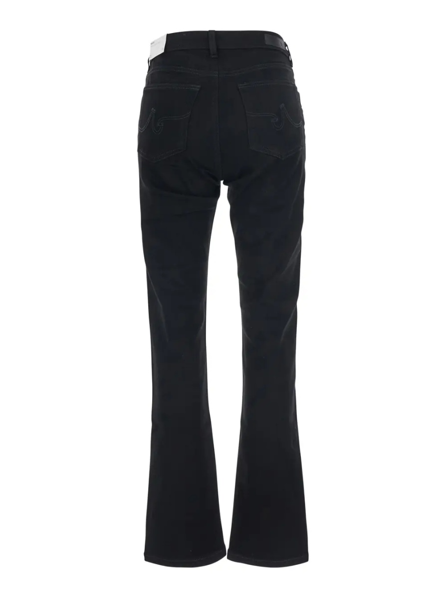 Blugi 'Mary' Black Jeans with flared leg and logo patch on the back in denim for women - Img 2