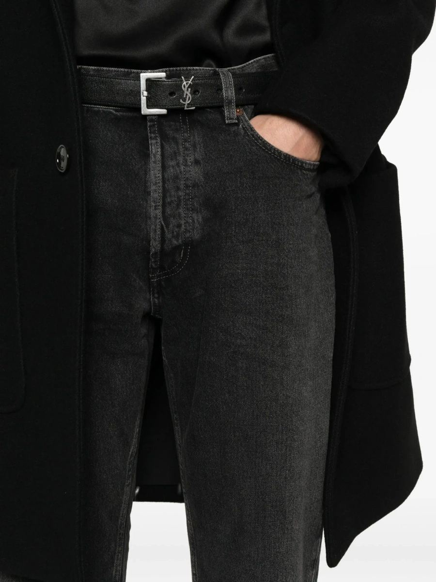 Blugi Saint Laurent negri din denim - Img 8