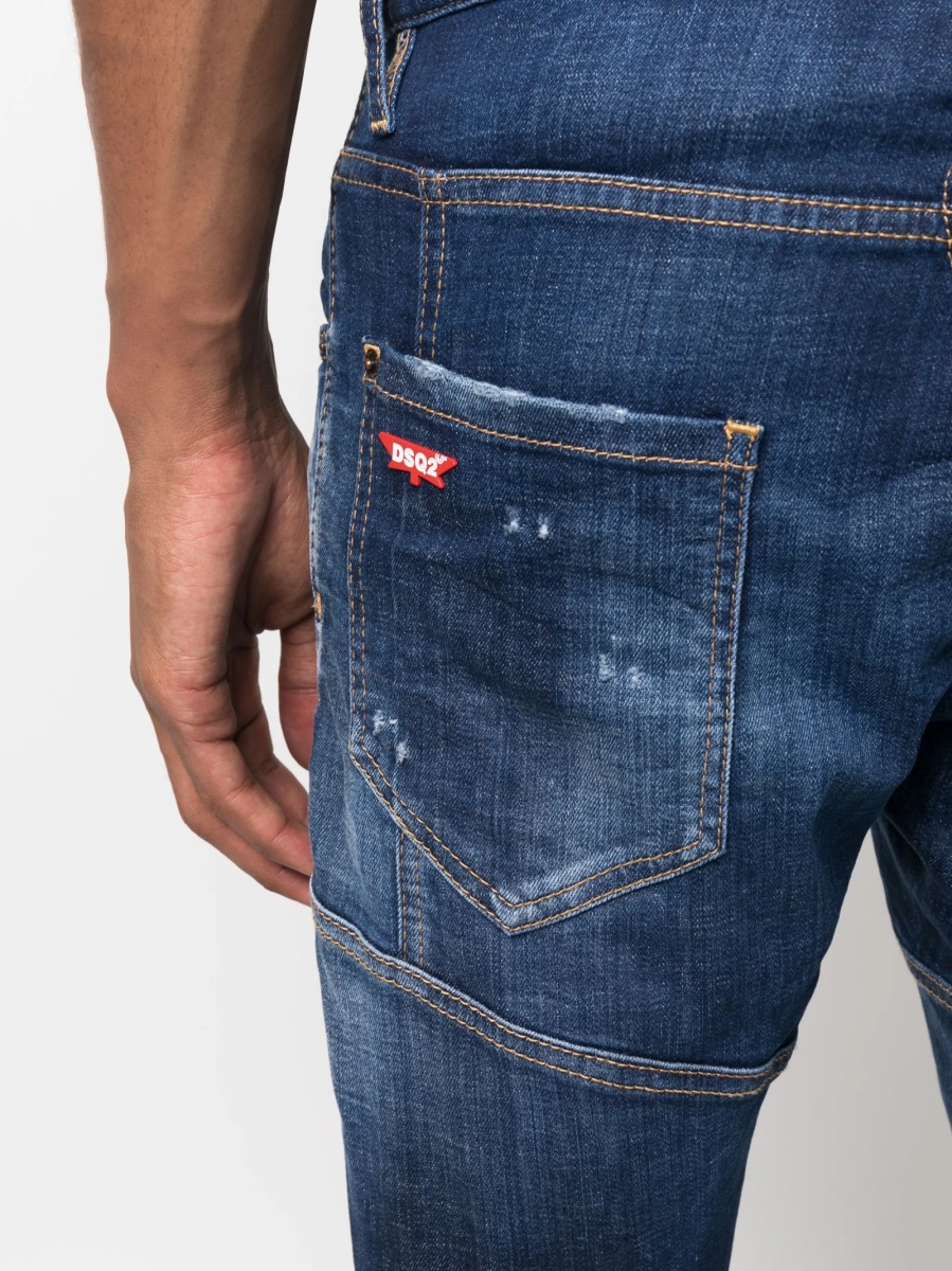 Blugi slim fit DSQUARED2 albastri - Img 5