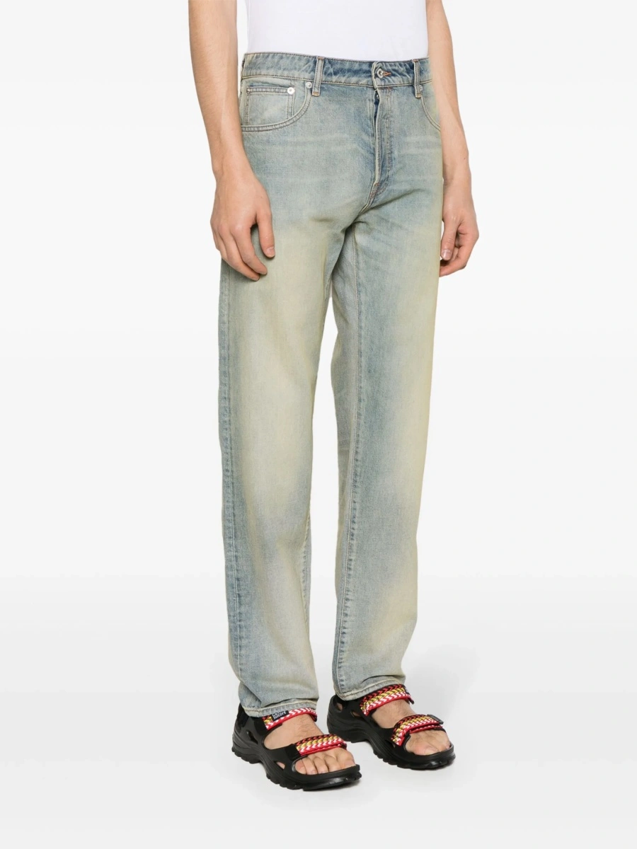 Blugi slim fit Kenzo albastri din bumbac - Img 3