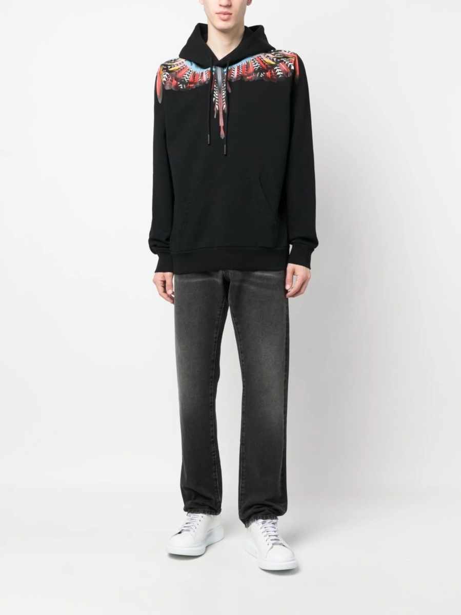 Blugi slim fit Marcelo Burlon negri din polyester si bumbac - Img 2