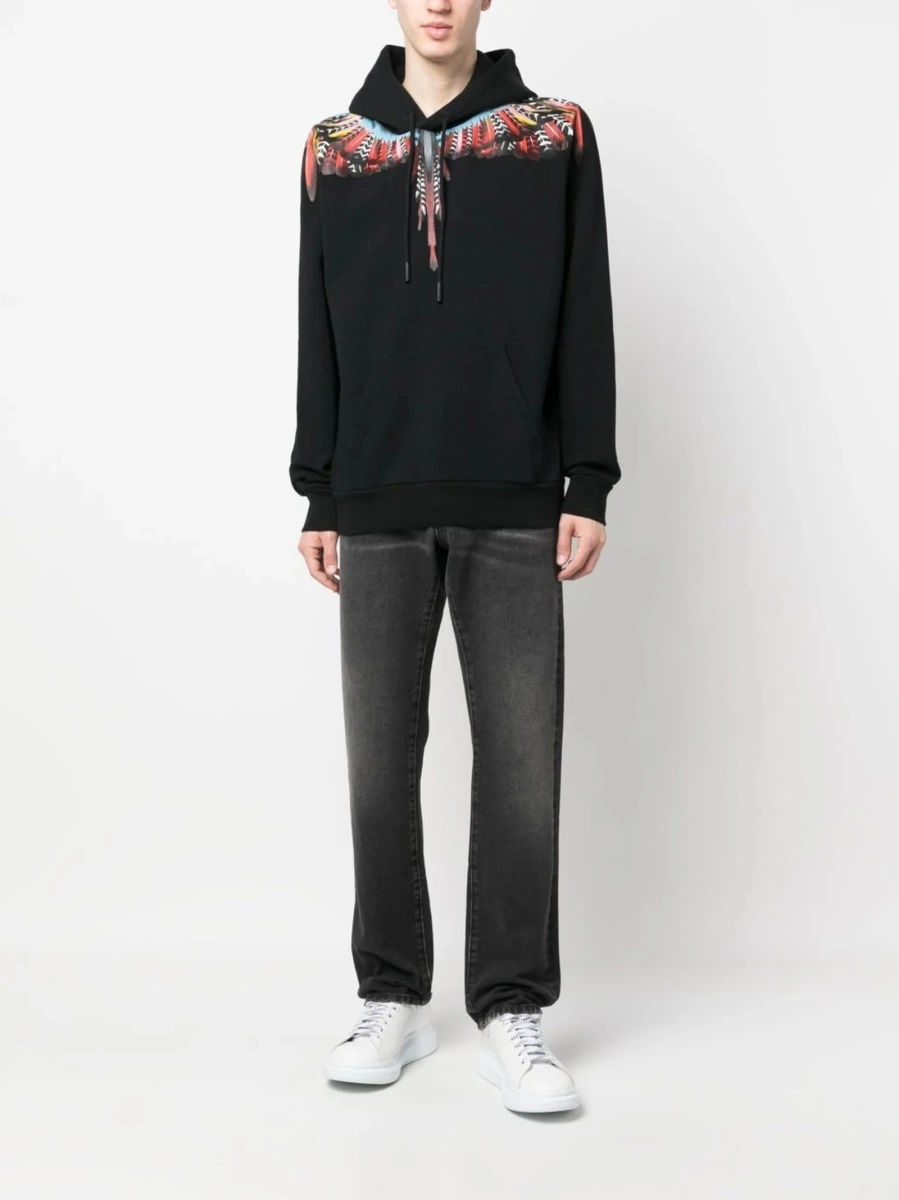 Blugi slim fit Marcelo Burlon negri din polyester si bumbac - Img 2