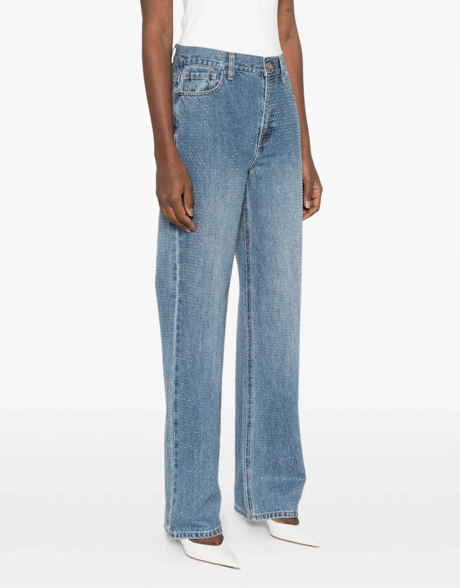 Blugi Straight-leg Jeans with all-over rhinestones - Img 3