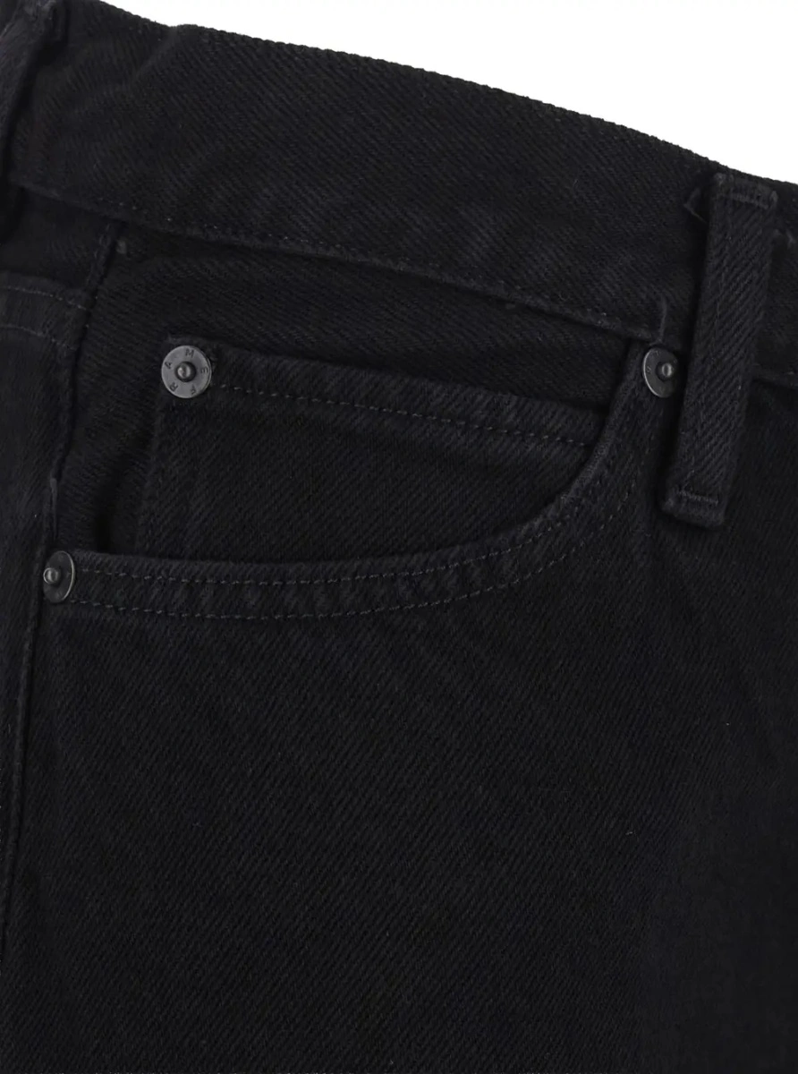 Blugi 'The Gray' Black Jeans with Wide Leg and Logo Patch on the Back in Denim for Women - Img 2