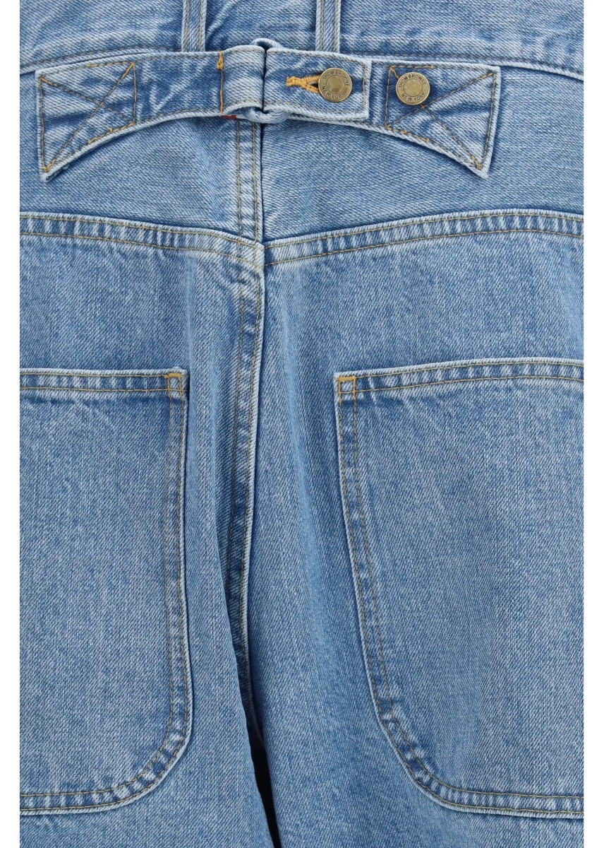 Blugi Thom Browne albastri din denim - Img 3