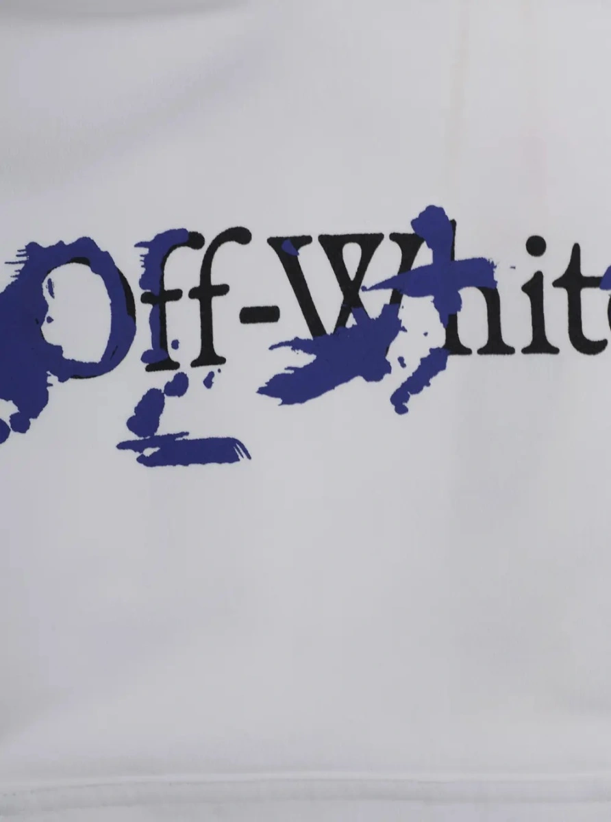 Bluza de trening Off-White alba din bumbac - Img 3