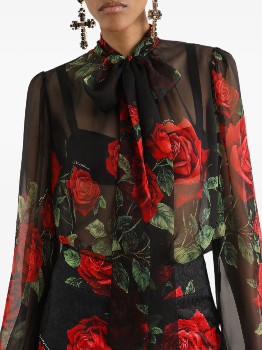 Bluza Dolce &amp; Gabbana neagra din matase - Img 4