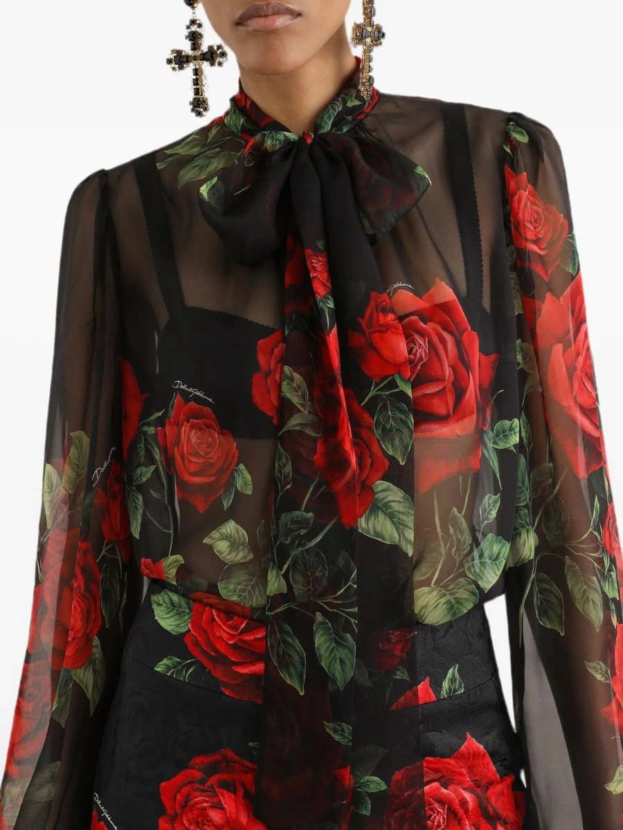 Bluza Dolce &amp; Gabbana neagra din matase - Img 4