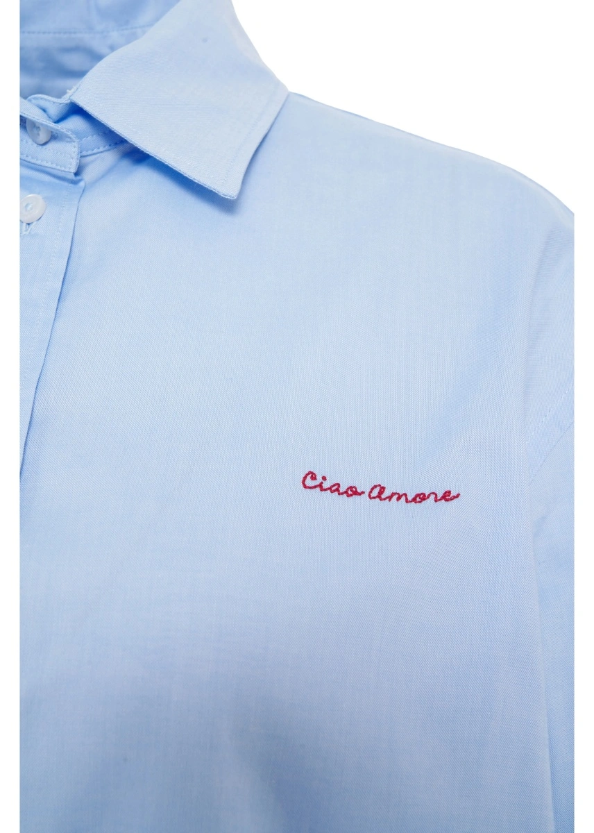 Bluza eleganta Ciao Amore albastra - Img 5