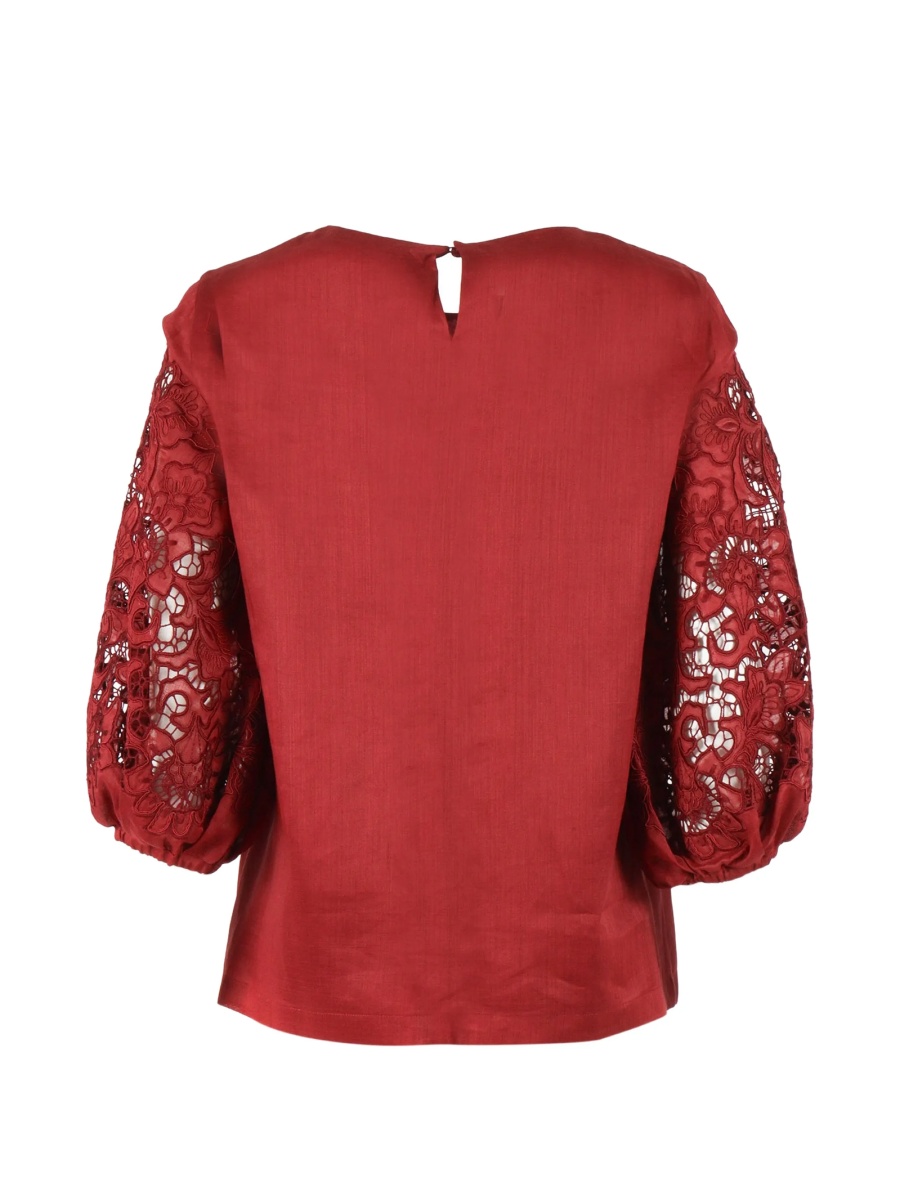 Bluza MaxMara Studio rosie din polyester si ramie - Img 2
