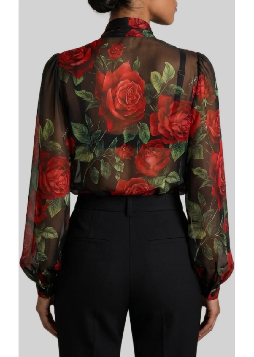Bluza Red Rose Chiffon Blouse - Img 2