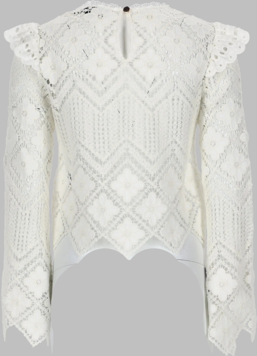 Bluza Top In Crochet Con Inserti In Pizzo - Img 2