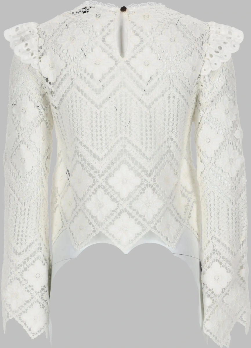 Bluza Top In Crochet Con Inserti In Pizzo - Img 2