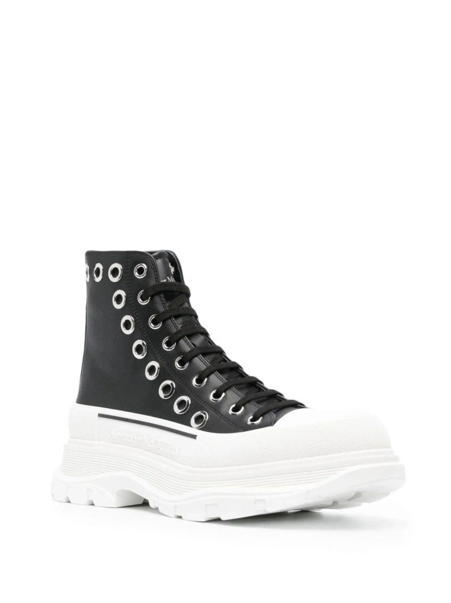 Bocanci Alexander McQueen negri din piele - Img 2