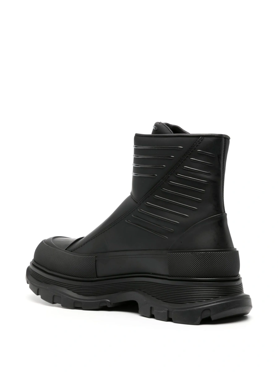 Bocanci Alexander McQueen tread slick negri din piele - Img 3