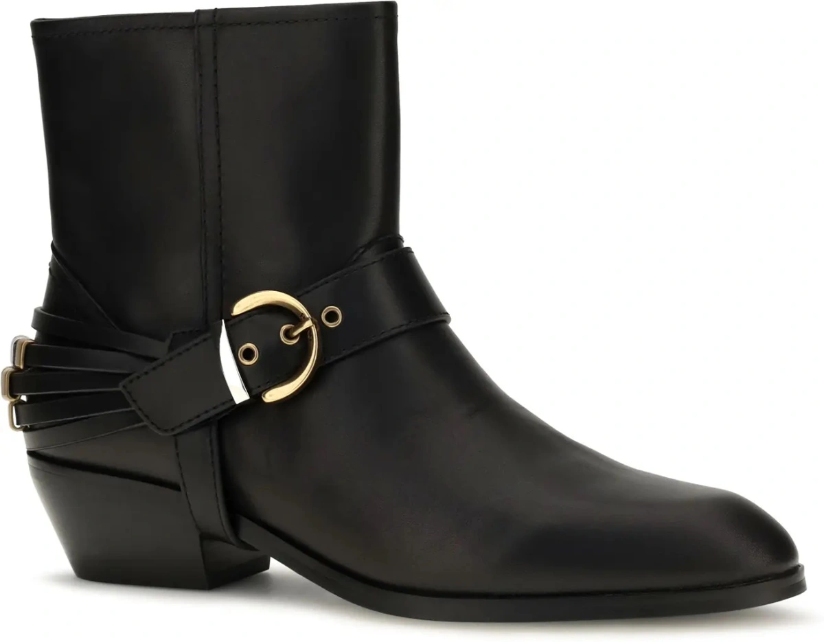 Bocanci casual Pinko negri din piele - Img 2