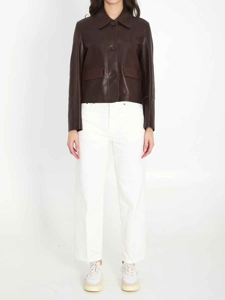 Bomber Fem Vintage Leather Jacket - Img 5