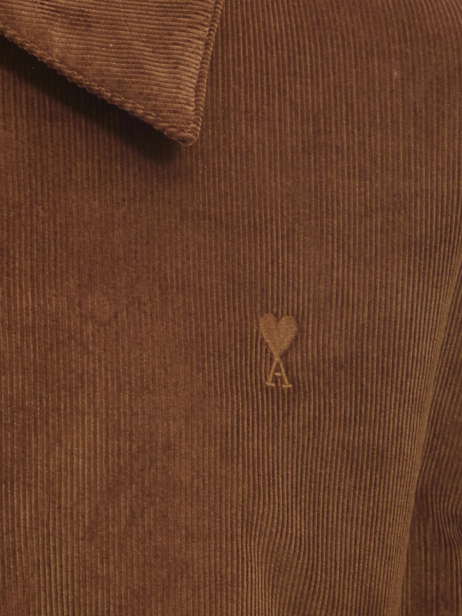 Bomber jacket AMI Paris ami de coeur maro din bumbac - Img 4