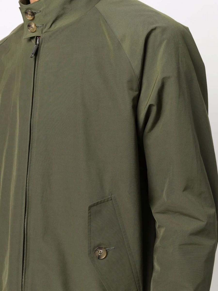 Bomber jacket Baracuta verde din polyester si bumbac - Img 9